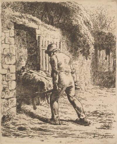 Paysanne poussant une brouette, 1855 - Jean Francois Millet