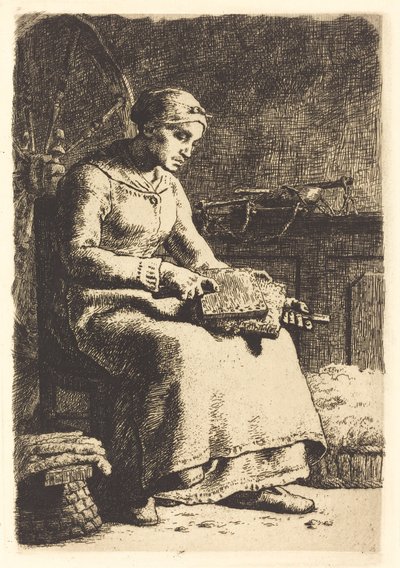 La cardeuse - Jean Francois Millet