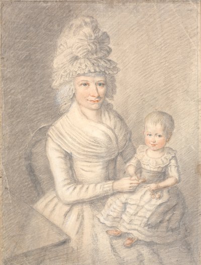 Dame avec un petit enfant sur les genoux - Jens Juel