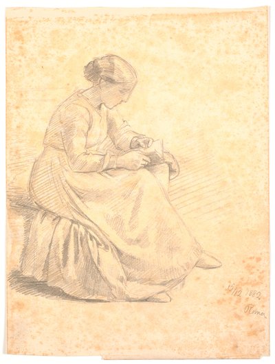 Femme assise, lisant - Joakim Frederik Skovgaard