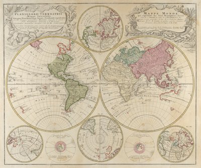 Planiglobii Terrestris Mappa Universalis..., 1746 - Johann Baptista Homann