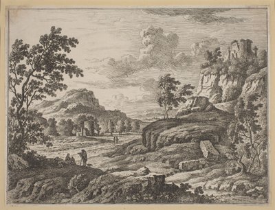 Paysage avec deux tours en ruine - Johann Christoph Dietzsch