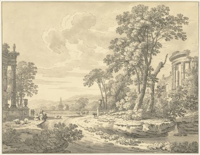 Paysage italien avec ruines - Johann Heinrich Muntz