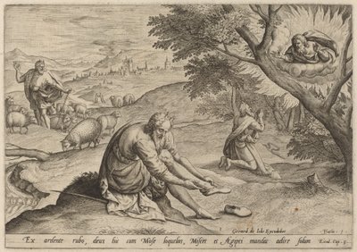 Dieu apparaissant à Moïse, 1585 - Johann Sadeler I