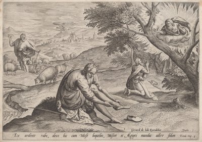 Dieu apparaissant à Moïse, 1585 - Johann Sadeler I