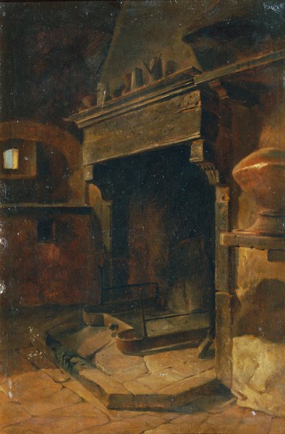 Intérieur avec cheminée - Johann  Till der Jüngere