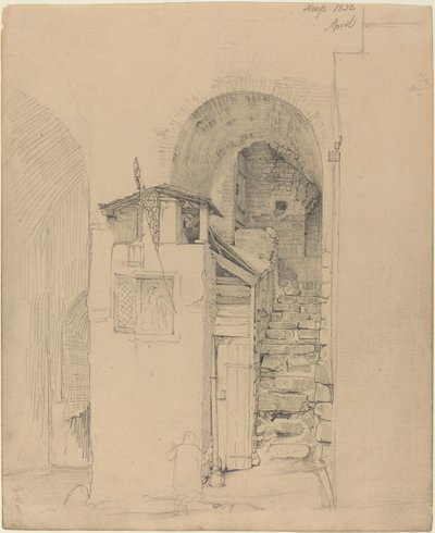 Escaliers en ruine à Neuss - Johann Wilhelm Schirmer