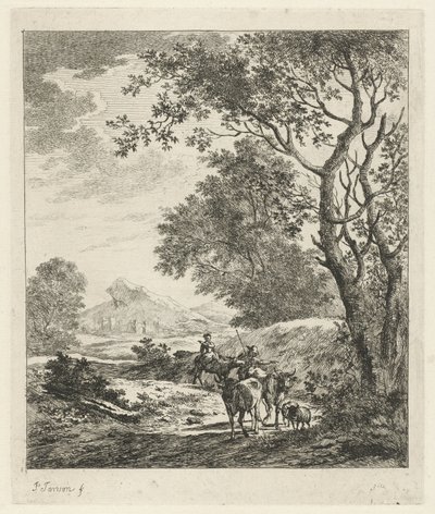 Paysage avec berger et bétail - Johannes Janson