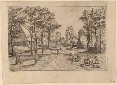 Rue de village - Johannes van Doetechum, the Elder and Lucas