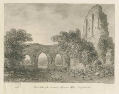 Abbaye de Croxden : dessin sépia - John Buckler