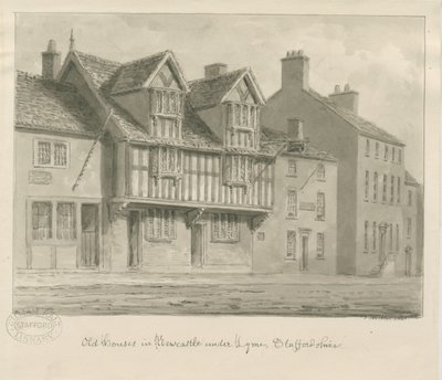 Newcastle-under-Lyme - Vieilles maisons (1840) - John Buckler