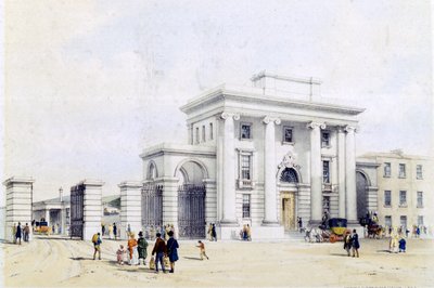 Entrée de la gare de Birmingham, 1838-39 - John Cooke Bourne