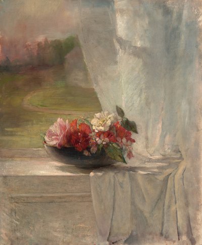 Fleurs sur un rebord de fenêtre - John La Farge