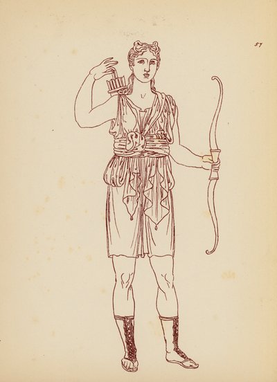 Costume féminin grec ancien (lithographie) - John Moyr Smith