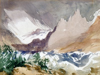 Paysage de montagne suisse, 19e siècle - John Ruskin