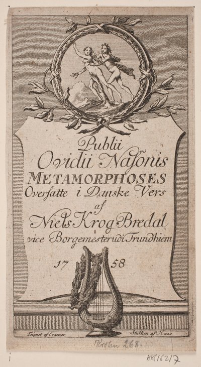 Page de titre "Publii Ovidii Nasonis Metamorphoses" - Jonas Haas