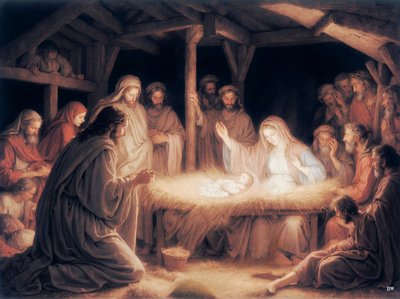 Jésus dans la crèche (01) - Josef Johann Michel