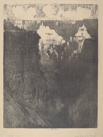 Cités au coucher du soleil dans le canyon - Joseph Pennell