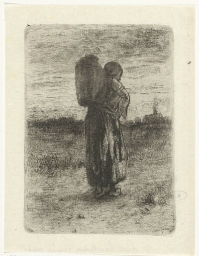Femme avec un panier sur le dos - Jozef Israëls