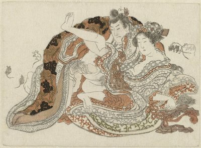 Couple amoureux et rats - Katsushika Hokusai (possibly)