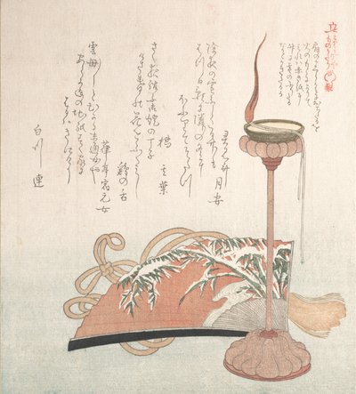 Bougeoir et ventilateur, 19ème siècle - Kubo Shunman