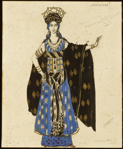 Conception de costume pour "Salomé": Hérodiade - Leon Bakst