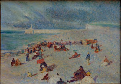 Scène sur la plage - Leon Pourtau