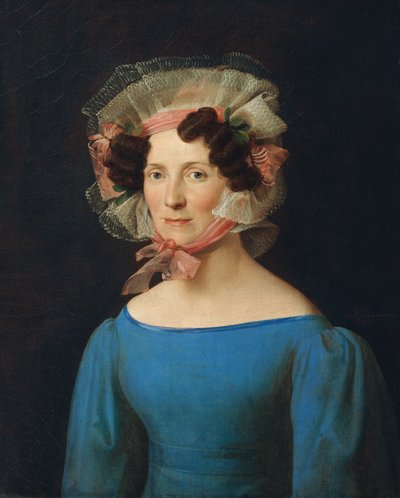 Dame en robe bleue - Leopold Kupelwieser