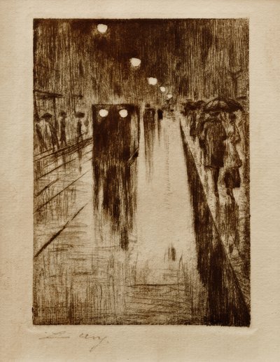 Rue de Leipzig sous la pluie - Lesser Ury