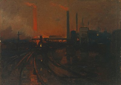 Usines sidérurgiques, Cardiff la nuit, 1893-97 - Lionel Walden