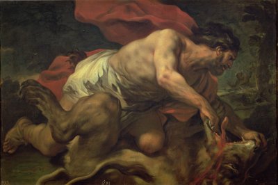 Samson et le lion - Luca Giordano