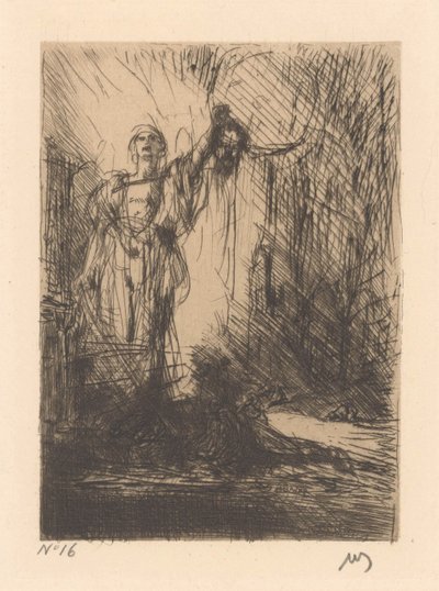 Bourreau avec une tête décapitée - Marius Bauer (signed by artist)