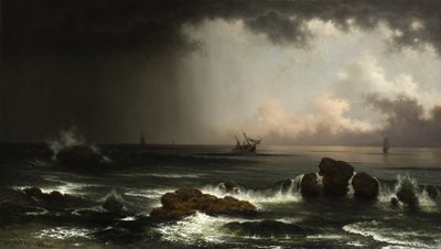 Scène côtière avec navire en train de couler, 1863 - Martin Johnson Heade