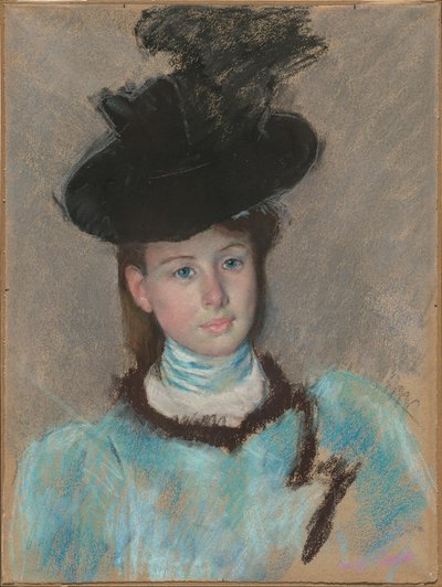 Le chapeau noir, vers 1890 - Mary Cassatt