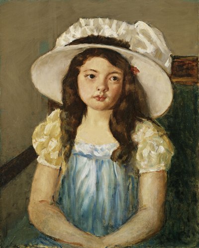 Françoise portant un grand chapeau blanc - Mary Cassatt