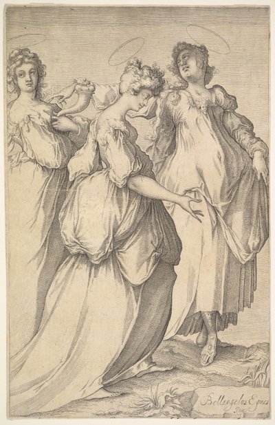 Trois figures féminines auréolées, vers 1610-50 - Matthaus Merian