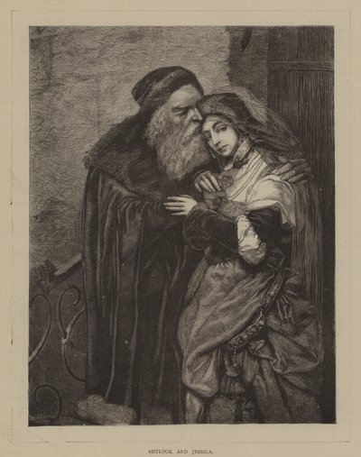 Shylock et Jessica (gravure) - Maurycy Gottlieb