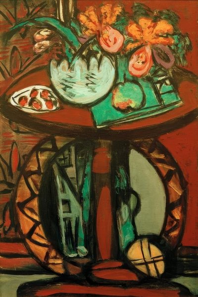 Nature morte avec orchidées orange-rose - Max Beckmann