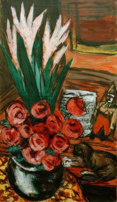 Nature morte avec roses rouges et Butchy - Max Beckmann