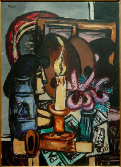 Nature morte avec deux grandes bougies - Max Beckmann