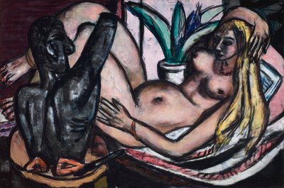 Atelier (Nu féminin et sculpture) - Max Beckmann