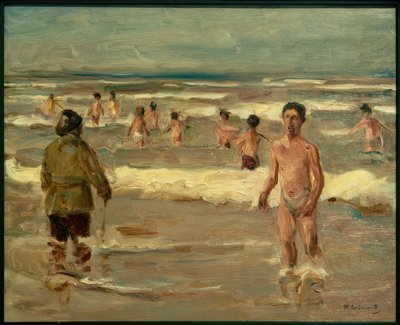 Garçons se baignant dans la mer - Max Liebermann