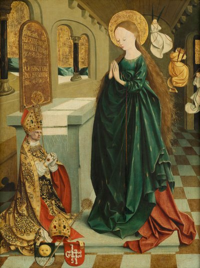 Marie en jeune fille du temple en robe d