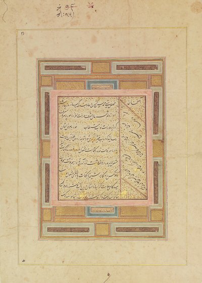 Page de calligraphie - Muhammad Husain Kashmiri