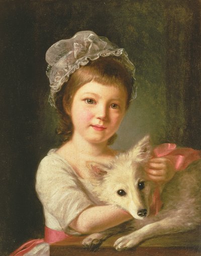 Jeune fille avec un chien, 1776 - Nathaniel Hone