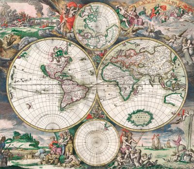 Carte du Monde Antique Néerlandaise - Netherlandish School