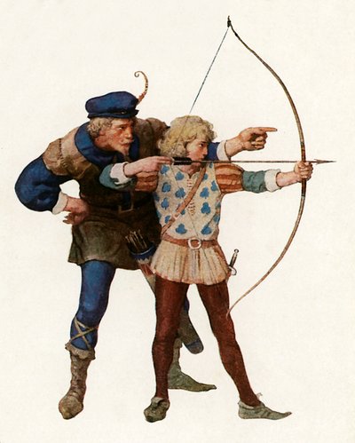 Robin des Bois entraîne un jeune archer - Newell Convers Wyeth