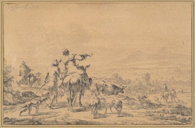 Bergers dans un paysage italien - Nicolaes Berchem