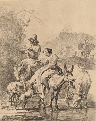 Bergère sur un âne - Nicolaes Berchem