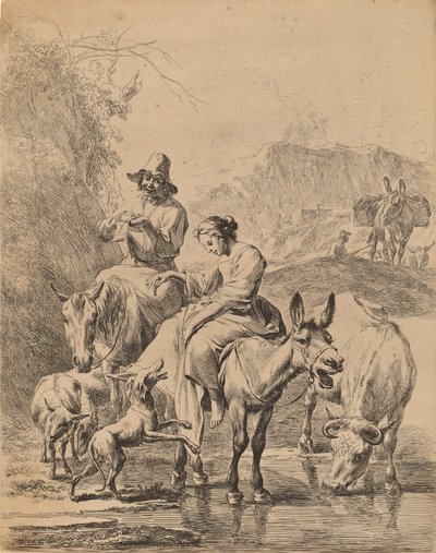 Bergère sur un âne, 1655 - Nicolaes Berchem